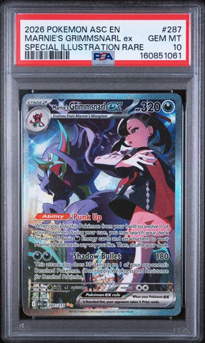Marnie's Grimmsnarl ex 287/217 Ascended Heroes PSA 10 160851061