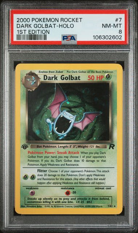 Dark Golbat 7/82 Team Rocket 1st Edition PSA 8 106302602
