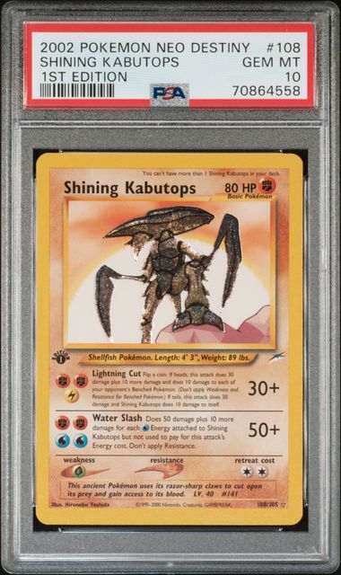 Shining Kabutops 108/105 Neo Destiny 1st Edition PSA 10 70864558