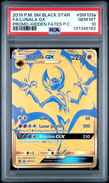 Lunala GX SM103a Black Star Promo PSA 10 137346162