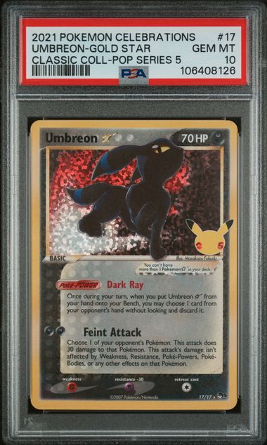 Umbreon Gold Star 17/17 Celebrations Classic Coll. PSA 10 106408126