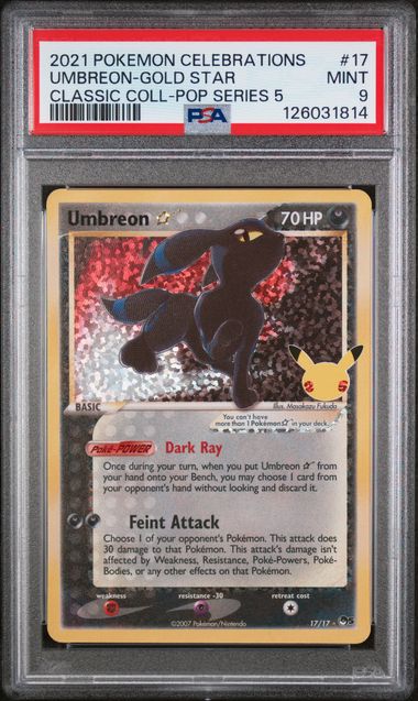 Umbreon Gold Star 17/17 Celebrations Classic Collection PSA 9 126031814