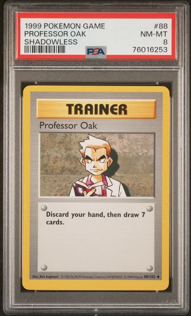Professor Oak 88/102 Base Set Shadowless PSA 8 76016253