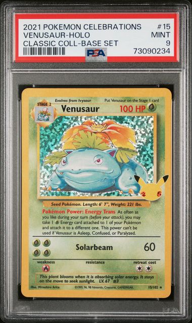 Venusaur 15/102 Celebrations Classic Collection PSA 9 73090234