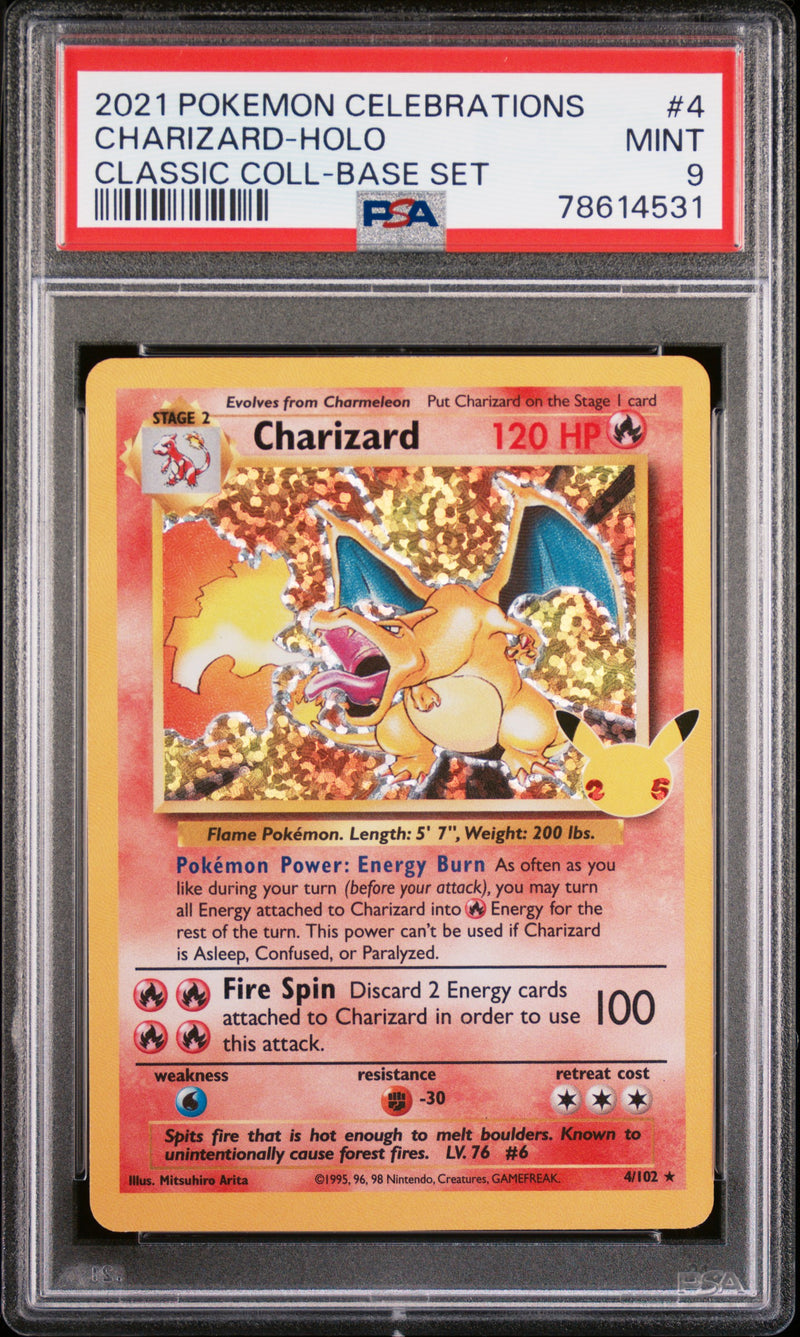 Charizard 4/102 Celebrations Classic Collection PSA 9 78614531
