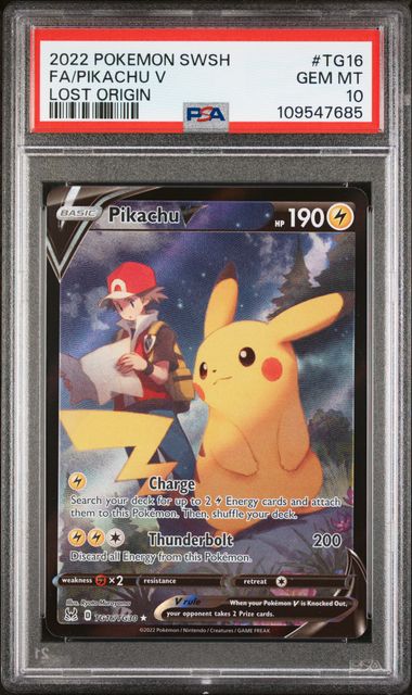 Pikachu V TG16/TG30 Lost Origin PSA 10 109547685