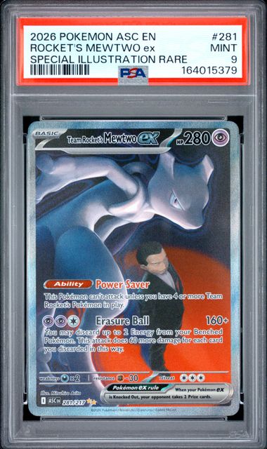 Team Rocket's Mewtwo ex 281/217 Ascended Heroes PSA 9 164015379