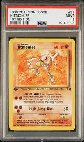 Hitmonlee 22/62 Fossil 1st Edition PSA 9 97019019