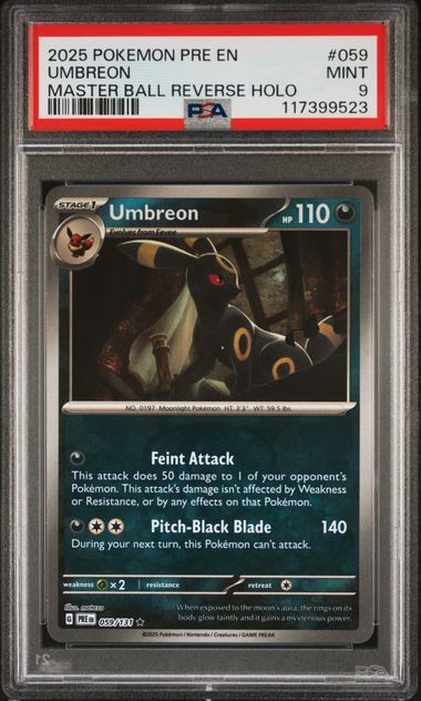 Umbreon (Master Ball) 059/131 Prismatic Evolutions PSA 9 117399523