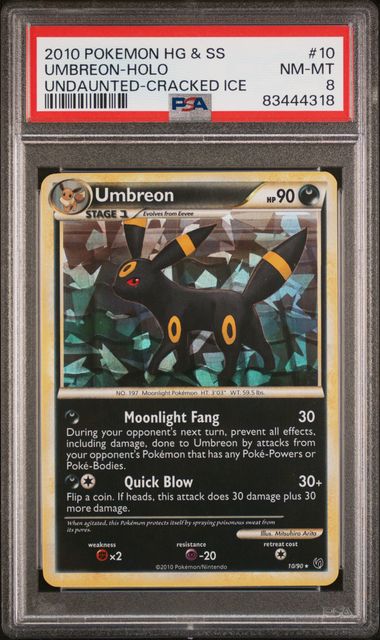 Umbreon - Cracked Ice Holo 10/90 HG & SS Undaunted PSA 8 83444318
