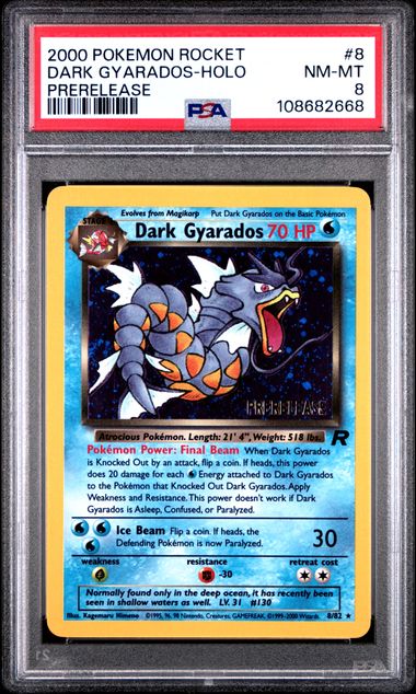 Dark Gyarados 8/82 Team Rocket Prerelease PSA 8 108682668