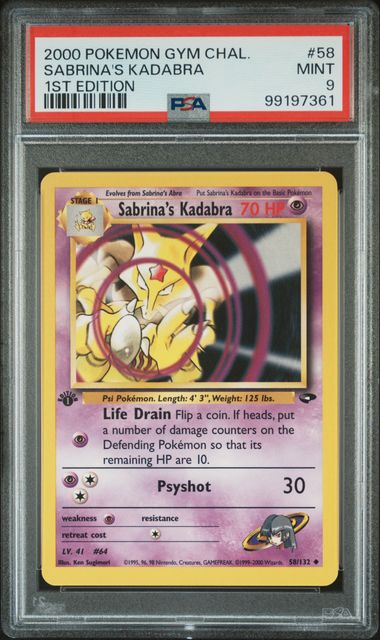 Sabrina's Kadabra 58/132 Gym Challenge 1st Edition PSA 9 99197361