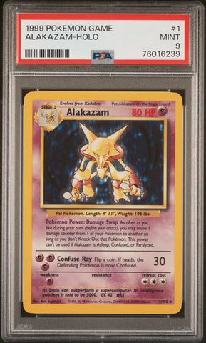 Alakazam - Holo 1/102 Base Set PSA 9 76016239