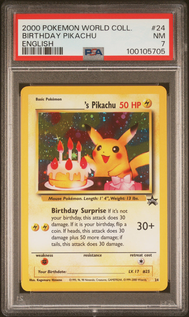 Birthday Pikachu 24 Black Star Promo PSA 7 100105705
