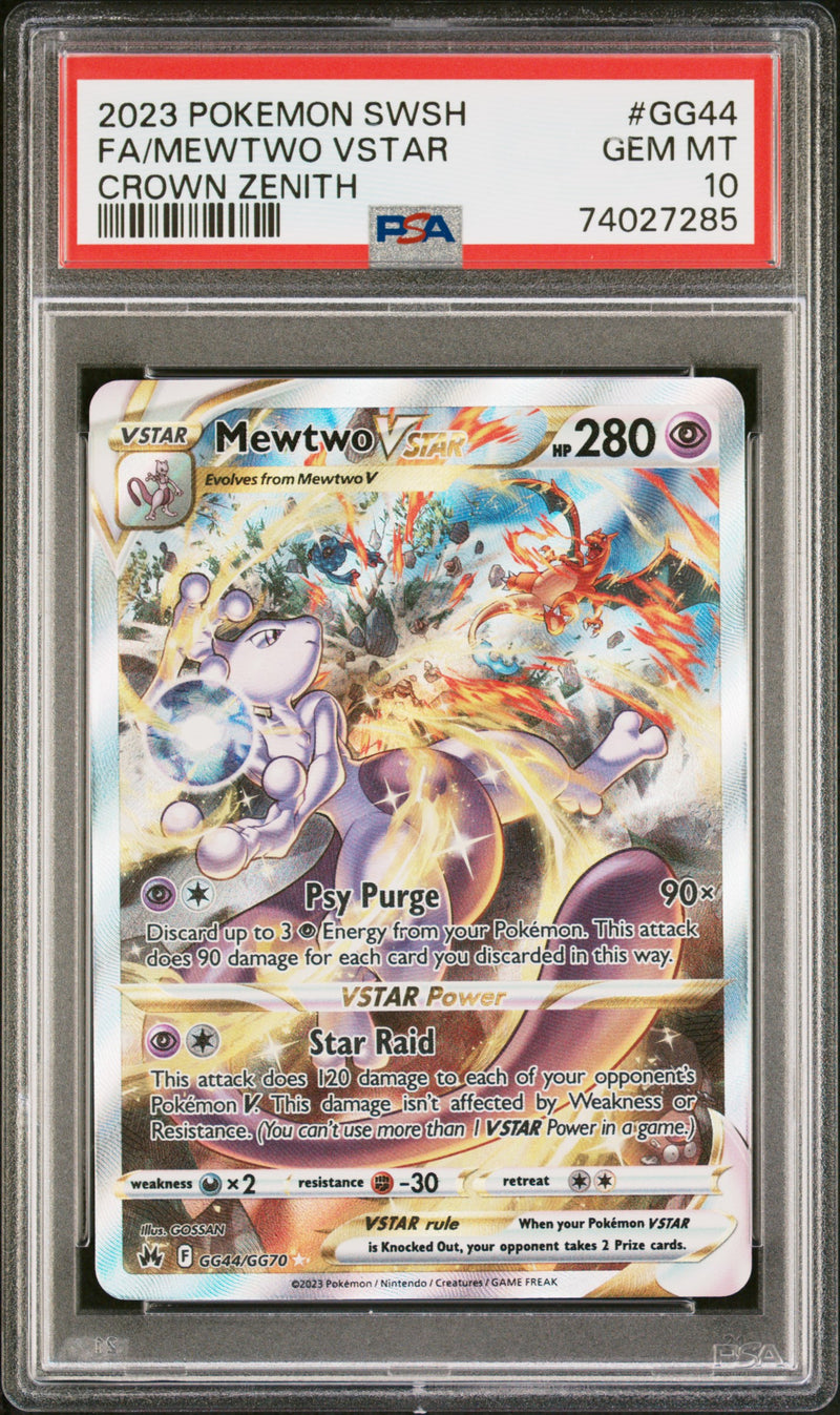 Mewtwo VSTAR GG44/GG70 Crown Zenith PSA 10 74027285