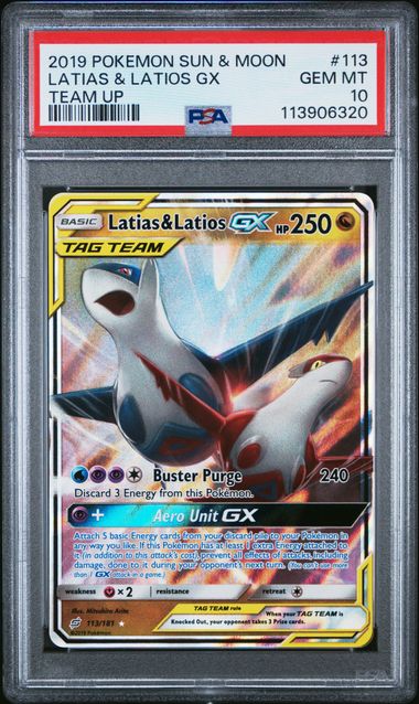 Latias & Latios GX 113/181 Team Up PSA 10 113906320