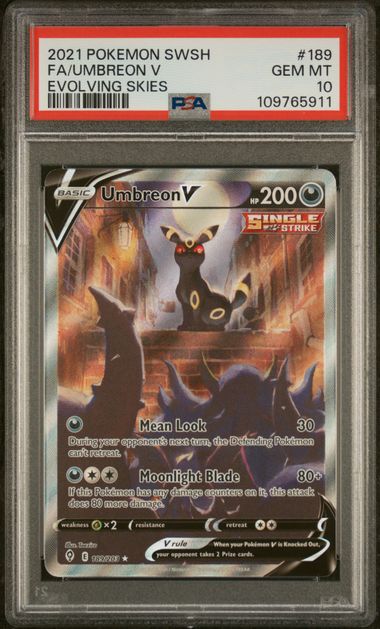Umbreon V 189 Evolving Skies Full Art PSA 10 109765911