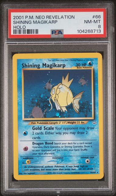 Shining Magikarp 66/64 Neo Revelation Unlimited PSA 8 104268713