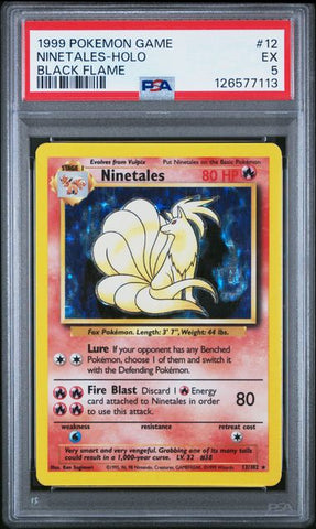 Ninetales - Holo  (Black Flame) 12/102 Base Set PSA 5 126577113