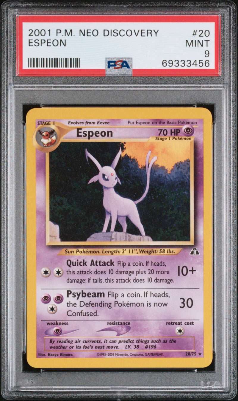 Espeon 20/75 Neo Discovery PSA 9 69333456