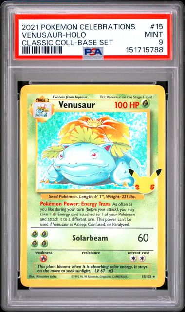 Venusaur 15/102 Celebrations Classic Collection PSA 9 151715788