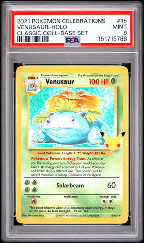 Venusaur 15/102 Celebrations Classic Collection PSA 9 151715788