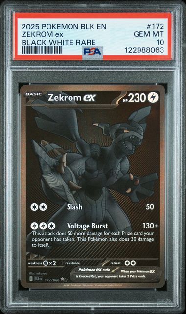 Zekrom ex 172/086 Black Bolt PSA 10 122988063