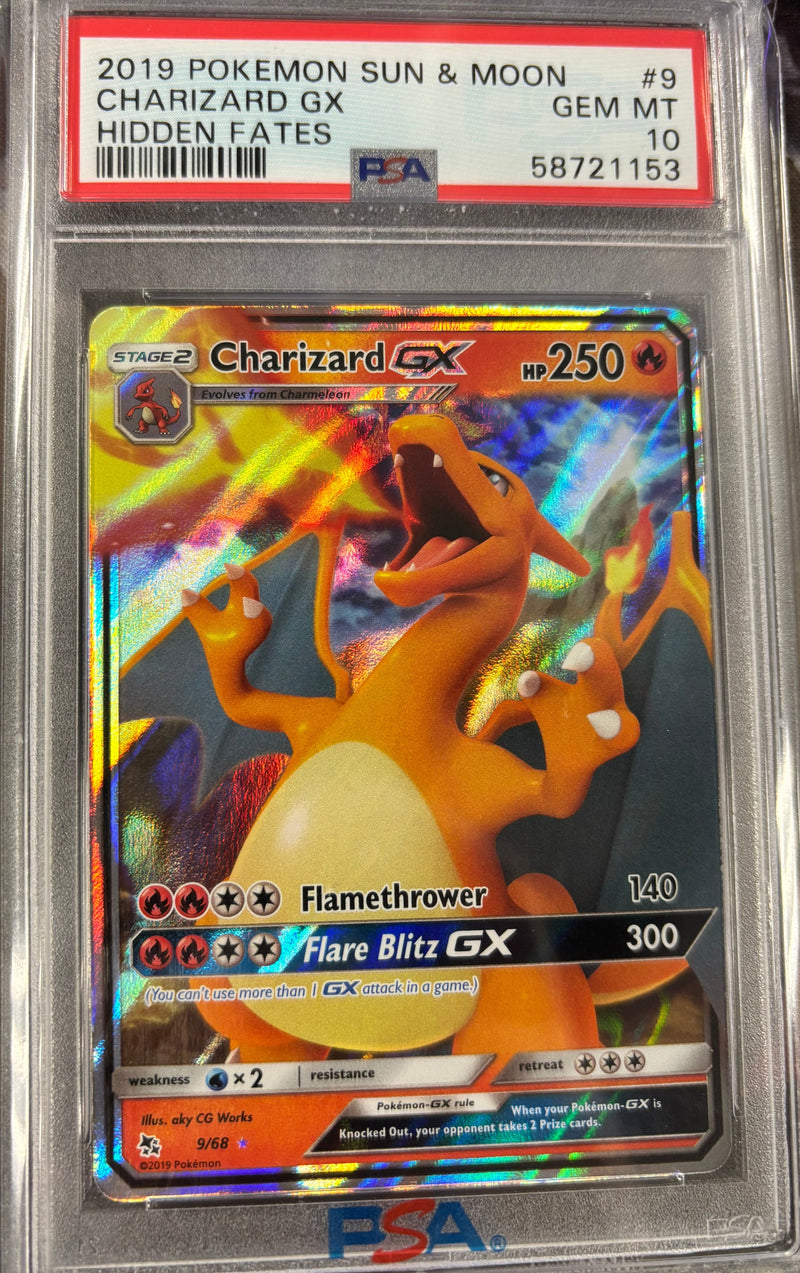 Charizard GX 9/68 Hidden Fates PSA 10 62656945