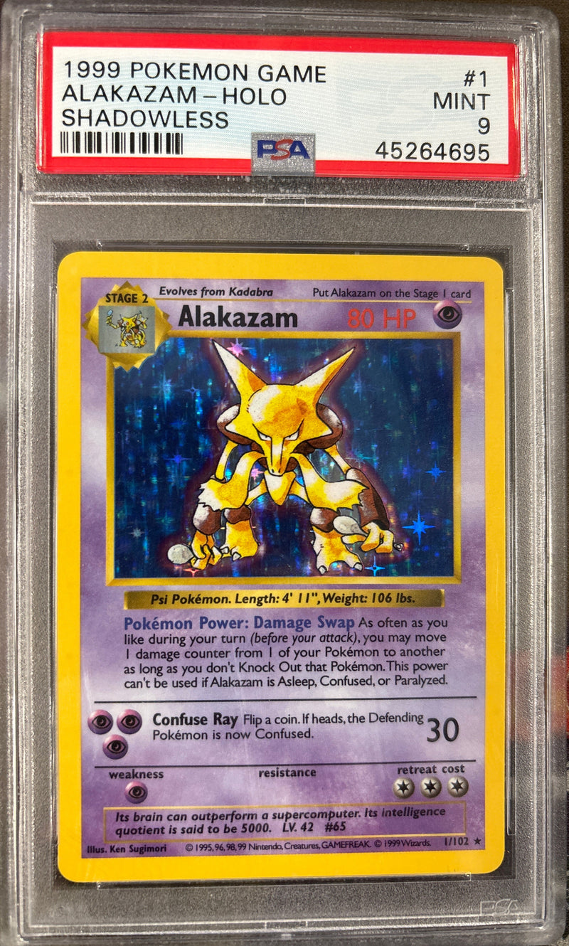 Alakazam 1/102 Base Set Shadowless PSA 9 45264695