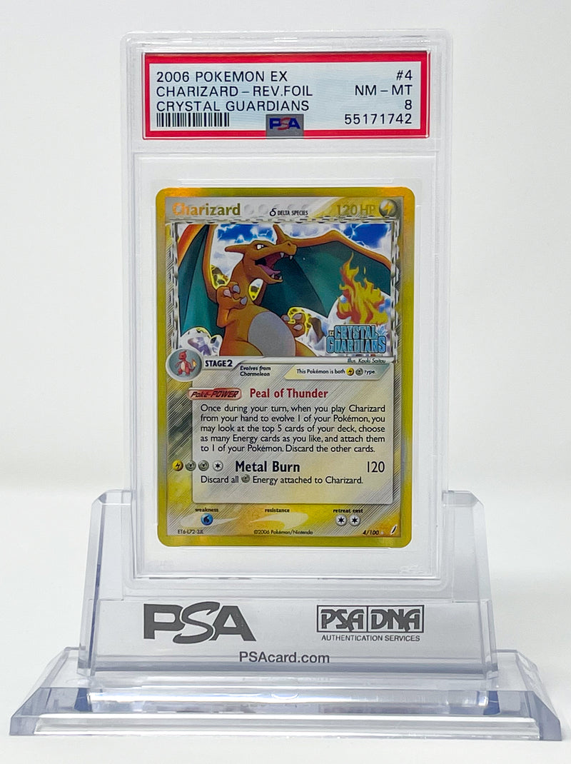 Charizard 4/100 Crystal Guardians Reverse PSA 8 55171742