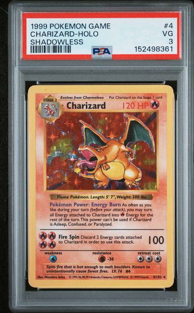 Charizard - Holo 3/102 Shadowless Base Set PSA 3 152498361