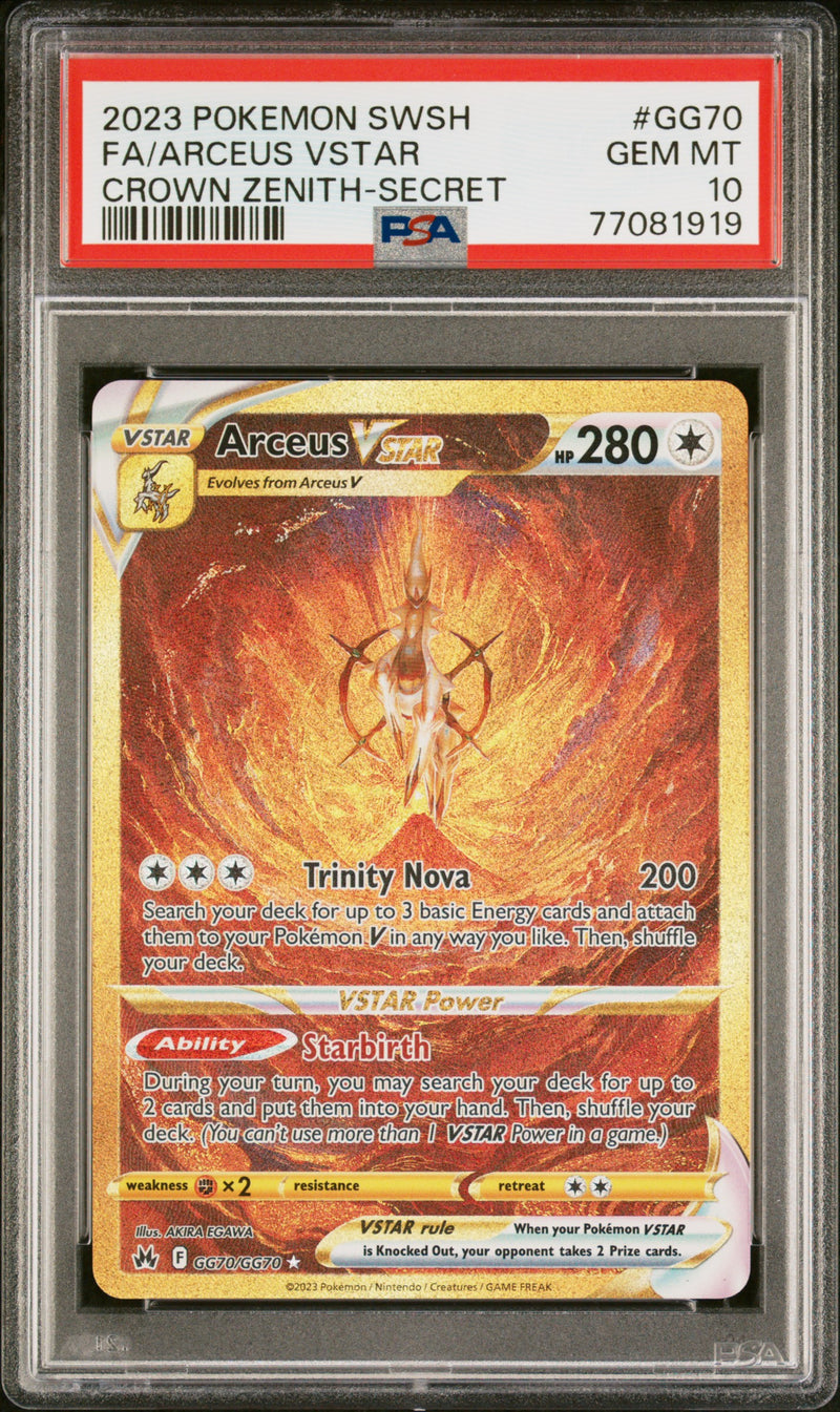 Arceus VSTAR GG70/GG70 Crown Zenith PSA 10 77081919