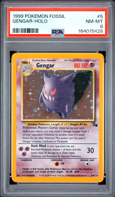 Gengar 5/62 Fossil Holo PSA 8 164015428