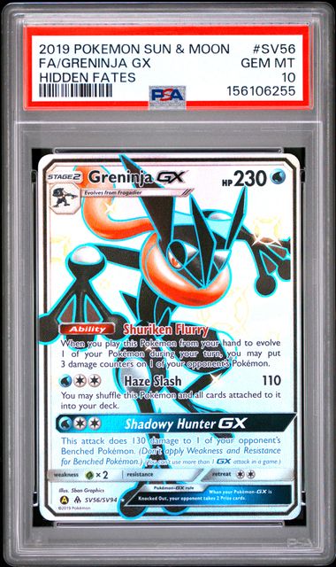 Greninja GX SV56/SV94 Hidden Fates PSA 10 156106255