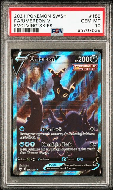 Umbreon V Full Art Evolving Skies (189) PSA 10 65707539