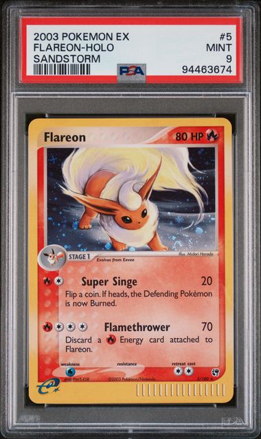 Flareon - Holo 5/100 EX Sandstorm PSA 9 94463674