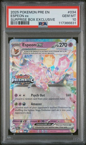 Espeon ex (Stamped) 034/131 Prismatic Evolutions PSA 10 117366831