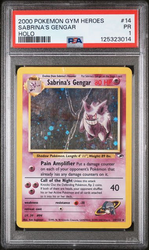 Sabrina's Gengar 14/132 Gym Heroes PSA 1 125323014