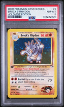 Brock's Rhydon - Holo 2/132 Gym Heroes 1st Edition PSA 8 103232620