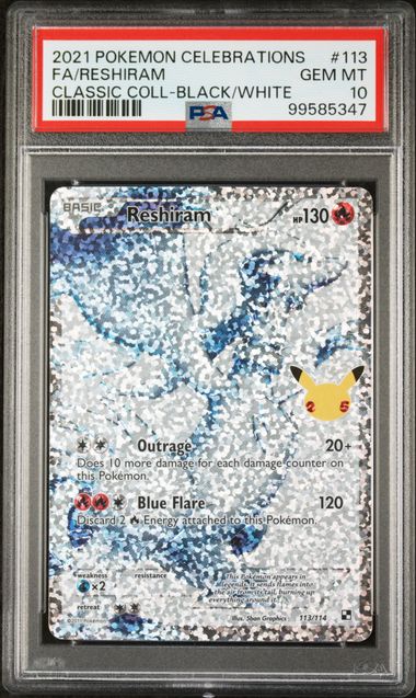 Reshiram 113/114 Celebrations: Classic Collection PSA 10 99585347