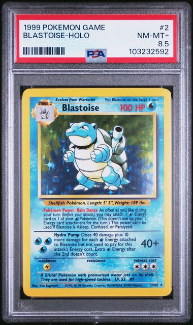 Blastoise - Holo 2/102 Base Set PSA 8.5 103232592