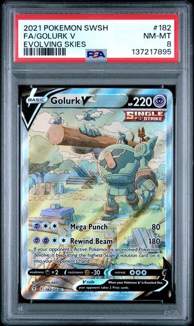 Golurk V 182/203 Evolving Skies PSA 8 137217895