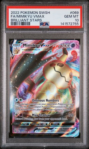 Mimikyu VMAX 069/172 Brilliant Stars PSA 10 141572755