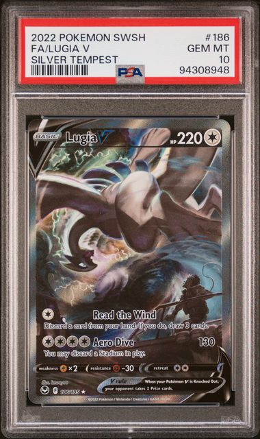 Lugia V 186/195 Sword & Shield: Silver Tempest PSA 10 94308948
