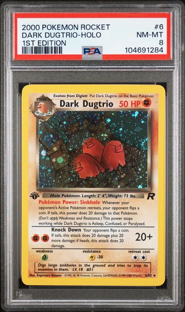 Dark Dugtrio - Holo 6/82 Team Rocket 1st Edition PSA 8 104691284