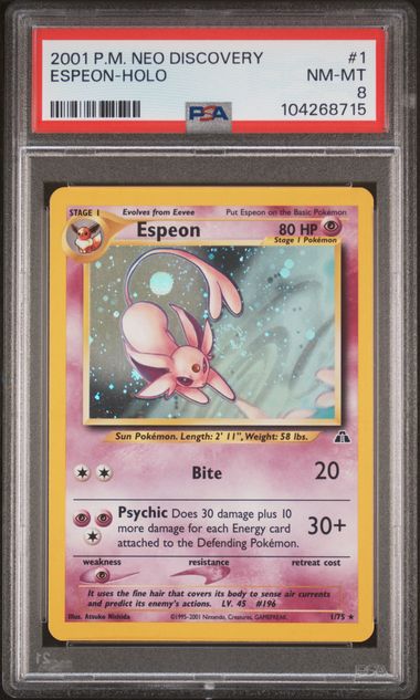 Espeon - Holo 1/75 Neo Discovery PSA 8 104268715