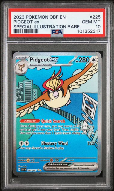 Pidgeot ex 225/197 Obsidian Flames PSA 10 101352317