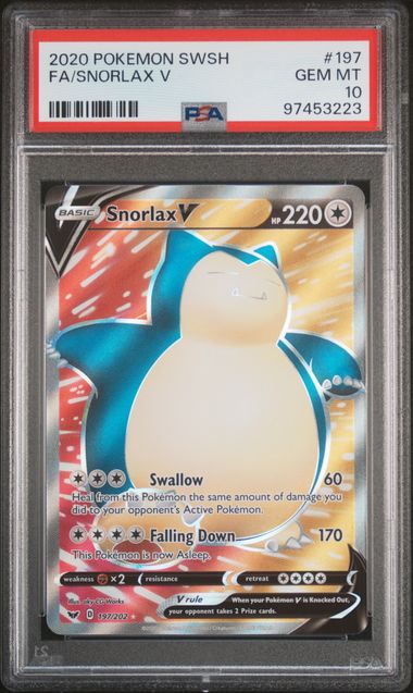 Snorlax V Full Art (197) PSA 10 97453223