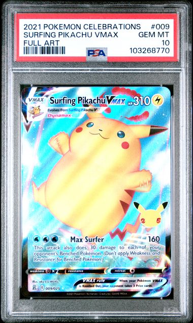 Surfing Pikachu VMAX 009/025 Celebrations PSA 10 103268770