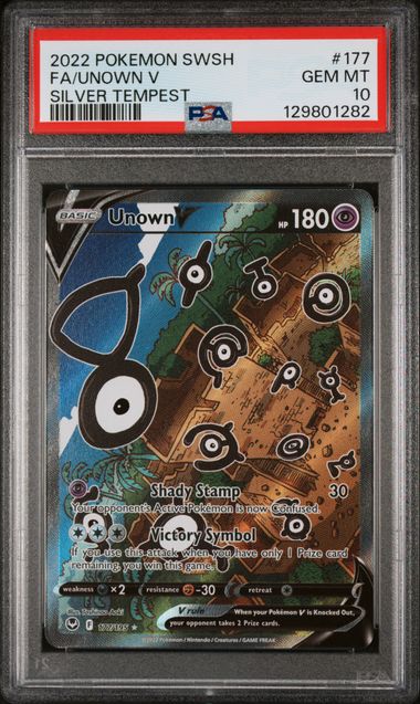Unown V 177/195 Silver Tempest PSA 10 129801282
